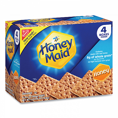 Honey Maid Honey Grahams, 14.4 oz Box, 4 Boxes/Pack (22000442)