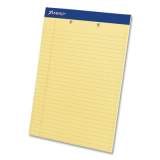 Ampad Perforated Writing Pads, Wide/Legal Rule, 50 Canary-Yellow 8.5 x 11.75 Sheets, Dozen (20224)