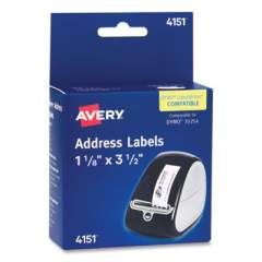 Avery Thermal Printer Labels, Thermal Printers, 1.13 x 3.5, Clear, 120/Roll, 1 Roll/Pack (04151)