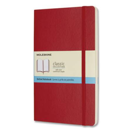 Moleskine Classic Softcover Notebook, Quadrille (Dot Grid) Rule, Scarlet Red Cover, 8.25 x 5 (2639180)