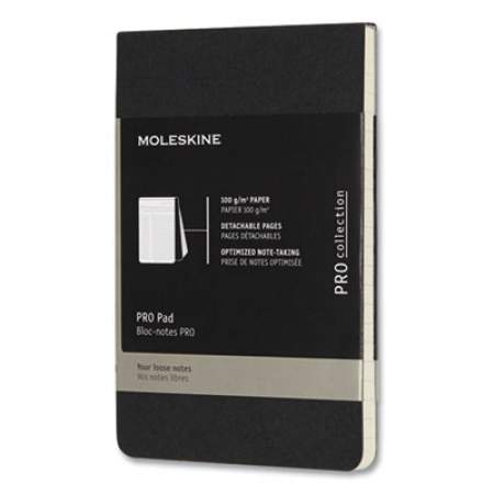 Moleskine PRO Pad, Meeting-Minutes/Notes Format, Black Cover, 96 Ivory 3.5 x 5.5 Sheets (620909)