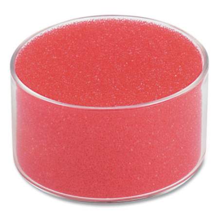 Officemate Sponge and Cup Moistener, 1.5"h x 3"dia, Red (471576)