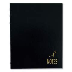Blueline NotePro Notebook, Pink Ribbon, 1 Subject, College Rule, Black Cover, 9.25 x 7.25, 75 Sheets (745905)