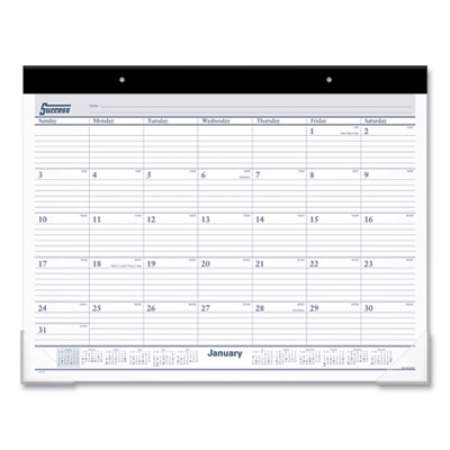 AT-A-GLANCE Desk Pad, 21.75 x 17, White Sheets, Black Binding, Clear Corners, 12-Month (Jan to Dec): 2022 (ST2400)