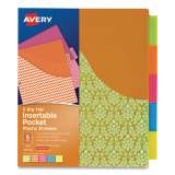 Avery Big Tab Insertable One-Pocket Plastic Dividers, 5-Tab, 11.13 x 9.25, Assorted, 1 Set (07714)