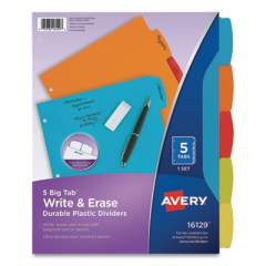 Avery Big Tab Write and Erase Durable Plastic Dividers, 5-Tab, Letter, Assorted, 1 Set (2609669)