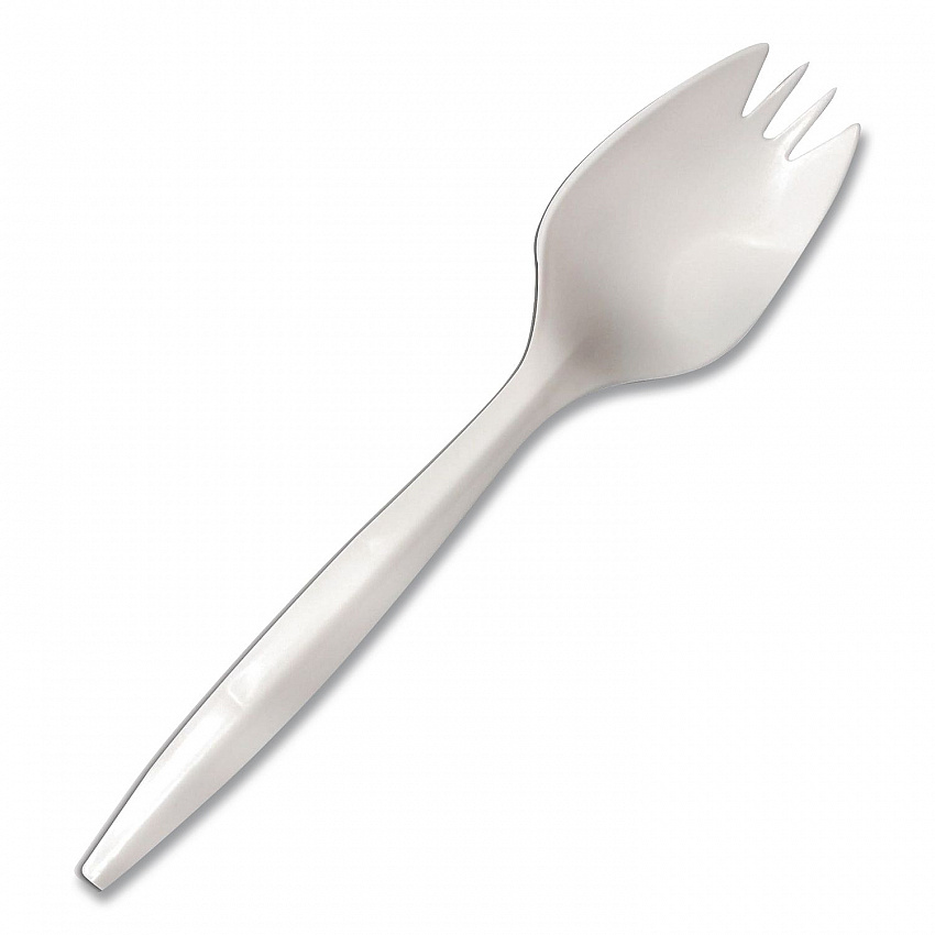 Mediumweight Polypropylene Cutlery, Spork, Plastic, White, 1,000/Carton (1015000)