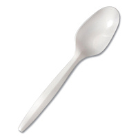 Mediumweight Polypropylene Cutlery, Spoon, Plastic, White, 1,000/Carton (1013000)