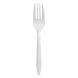 Mediumweight Polypropylene Cutlery, Fork, Plastic, White, 1,000/Carton (1012000)
