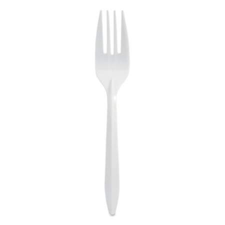 Berkley Square Mediumweight Polypropylene Cutlery, Fork, White, 1,000/Carton (901124)