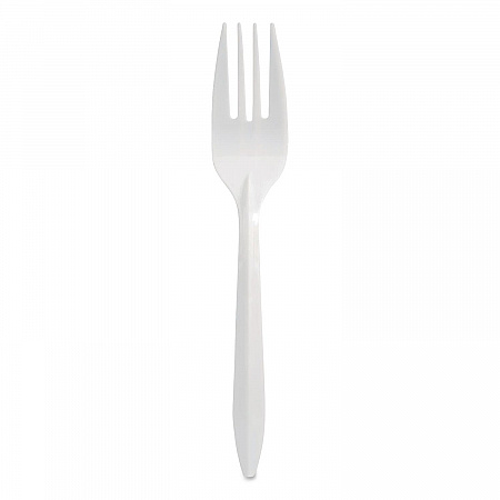 Mediumweight Polypropylene Cutlery, Fork, Plastic, White, 1,000/Carton (1012000)