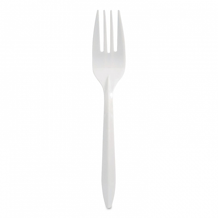 Mediumweight Polypropylene Cutlery, Fork, Plastic, White, 1,000/Carton (1012000)