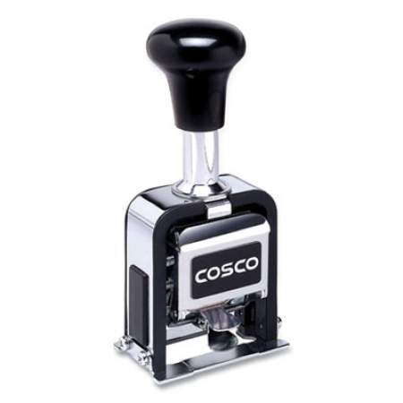 COSCO Self-Inking Numbering Machine, 6-Bands, 2.81" x 1.88", Black Ink (026137)