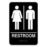 COSCO Indoor Restroom Door Sign, Unixex 5.5 x 8.5, Black/White (712399)