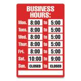 COSCO Open/Closed Business Hours Sign Kit, 8 x 12, Red (098071)
