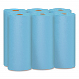 Shop Towels, 1-Ply, 10.4 x 11, Blue, 55/Roll, 6 Rolls/Pack (75180)