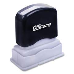 Offistamp PRE-INKED MESSAGE STAMP WITH BLANK DATE BOX, PAID, 1.63" X 0.38", RED INK (321499)