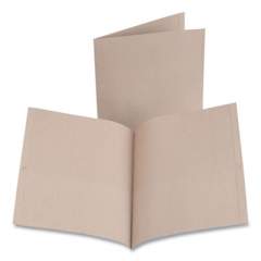 Earthwise by Oxford 100% Recycled Paper Twin-Pocket Portfolio, 100 Sheet Capacity, Letter, Natural, 10/Pack (482504)