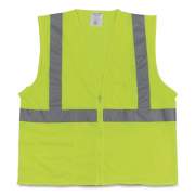 PIP Two-Pocket Zipper Safety Vest, Hi-Viz Lime Yellow, Large (3020702ZLYL)