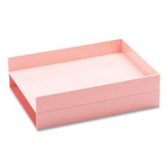 Poppin Stackable Mail and Accessory Trays, 1 Section, Letter Size Files, 9.75 x 12.5 x 1.75, Blush, 2/Pack (2657272)
