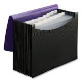 Smead 12-Pocket Poly Expanding File, 0.88" Expansion, 12 Sections, 1/6-Cut Tab, Letter Size, Black/Purple (2452739)