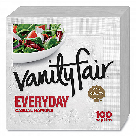 Everyday Casual Napkins, 2-Ply, White, 100/Pack (35501)