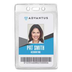 Advantus Security ID Badge Holder, Vertical, 3.13 x 4.88, Frosted Transparent, 50/Box (75419)