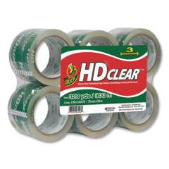 Duck Heavy-Duty Carton Packaging Tape, 3" Core, 3" x 54.6 yds, Clear, 6/Pack (0007496)
