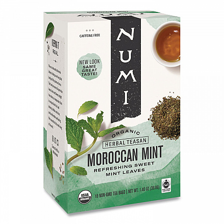 Organic Teas and Teasans, 1.4 oz Filterbag, Moroccan Mint, 18/Box (10104)