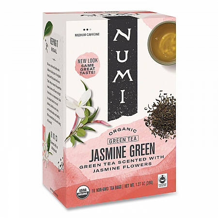 Organic Teas and Teasans, 1.27 oz Filterbag, Jasmine Green, 18/Box (10108)