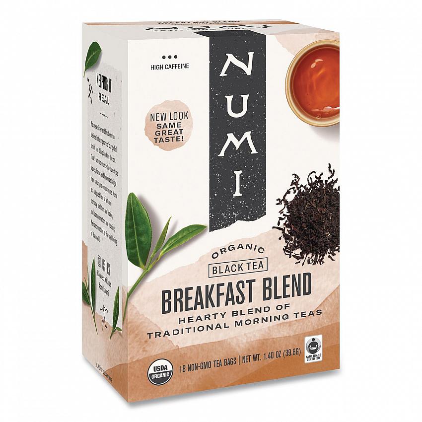Organic Teas and Teasans, 1.4 oz Filterbag, Breakfast Blend, 18/Box (10220)