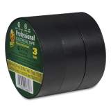 Duck Pro Electrical Tape, 1" Core, 0.75" x 50 ft, Black, 3/Pack (299004)