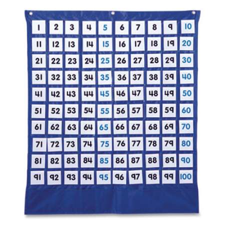 Carson-Dellosa Education Hundreds Pocket Chart, 105 Pockets, 26 x 30, Blue (158157)
