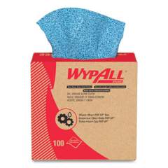 WypAll Oil, Grease and Ink Cloths, POP-UP Box, 8 4/5 x 16 4/5, Blue, 100/Box, 5/Carton (33570)