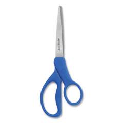 Westcott Preferred Line Stainless Steel Scissors, 8" Long, 3.5" Cut Length, Blue Straight Handles, 2/Pack (15452)