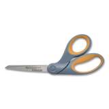 Westcott Titanium Bonded Scissors, 8" Long, 3.5" Cut Length, Gray/Yellow Offset Handle (13731)