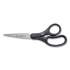 Westcott KleenEarth Basic Plastic Handle Scissors, Pointed Tip, 7" Long, 2.8" Cut Length, Black Straight Handle (15582)