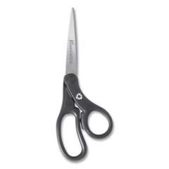 Westcott KleenEarth Basic Plastic Handle Scissors, 8" Long, 3.1" Cut Length, Black Offset Handle (15584)