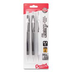 Pentel Sharp Mechanical Pencil, 0.5 mm, HB (#2.5), Black Lead, Assorted Barrel Colors, 3/Pack (P205MBP3M)