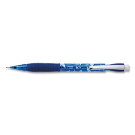 Pentel Icy Mechanical Pencil, 0.5 mm, HB (#2.5), Black Lead, Transparent Blue Barrel, Dozen (AL25TC)