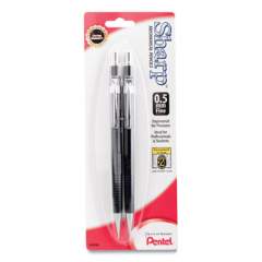 Pentel Sharp Mechanical Pencil, 0.5 mm, HB (#2.5), Black Lead, Black Barrel, 2/Pack (P205BP2K6)