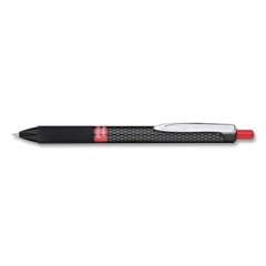 Pentel Oh! Gel Pen, Retractable, Medium 0.7 mm, Red Ink, Black Barrel, Dozen (K497B)