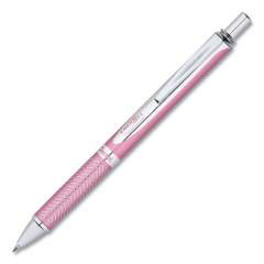 Pentel EnerGel Alloy RT Gel Pen, Retractable, Medium 0.7 mm, Black Ink, Pink Barrel (BL407PA)