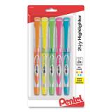 Pentel 24/7 Highlighters, Assorted Ink Colors, Chisel Tip, Assorted Barrel Colors, 5/Set (SL12BP5M)