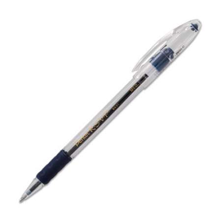 Pentel R.S.V.P. Ballpoint Pen, Stick, Medium 1 mm, Blue Ink, Clear/Blue Barrel, Dozen (BK91C)
