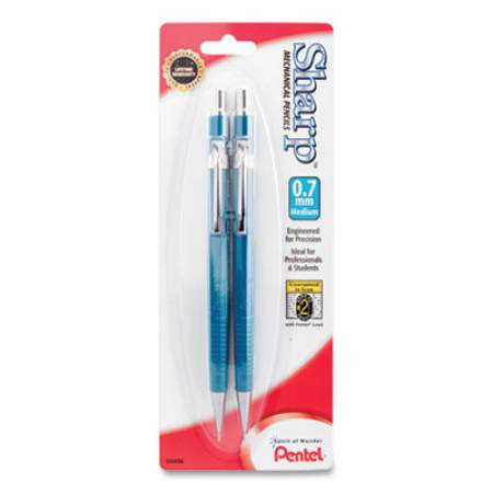 Pentel Sharp Mechanical Pencil, 0.7 mm, HB (#2.5), Black Lead, Blue Barrel, 2/Pack (P207BP2K6)