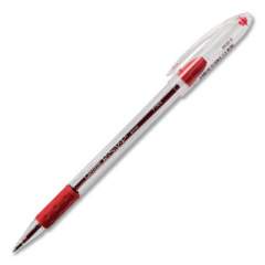 Pentel R.S.V.P. Ballpoint Pen, Stick, Fine 0.7 mm, Red Ink, Clear/Red Barrel, Dozen (BK90B)
