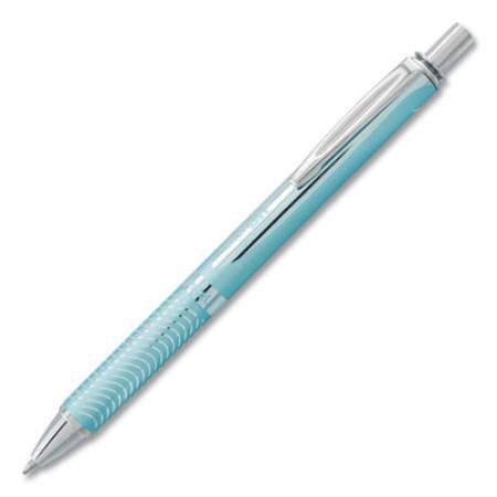 Pentel EnerGel Alloy RT Gel Pen, Retractable, Medium 0.7 mm, Black Ink, Aquamarine Barrel (BL407LSA)