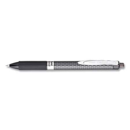 Pentel Oh! Gel Pen, Retractable, Medium 0.7 mm, Black Ink, Black Barrel, Dozen (K497A)
