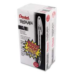 Pentel R.S.V.P. Ballpoint Pen Value Pack, Stick, Medium 1 mm, Black Ink, Clear/Black Barrel, 24/Pack (BK91ASWUS)